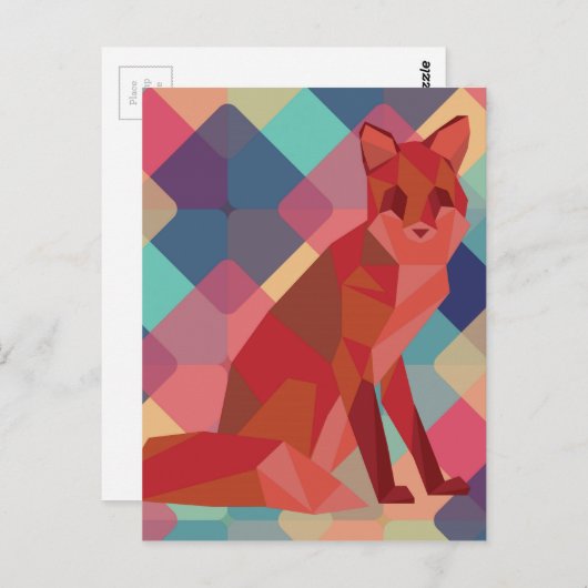 Origami Fox Briefkaart (Voorkant / Achterkant)