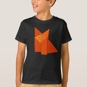 Origami Fox Schattige Geometrisch Dier T-shirt