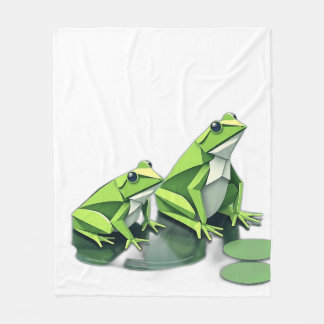 Origami Frogs in Geometric Style Fleece Deken