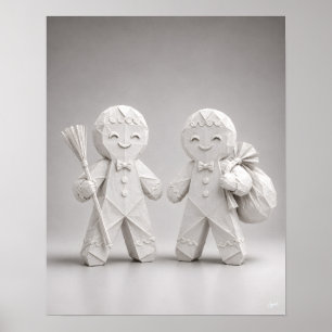 Origami Gebruinebrood Duo Poster