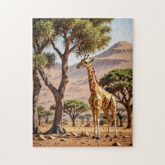 Origami Giraffe Safari Thema Legpuzzel (Verticaal)