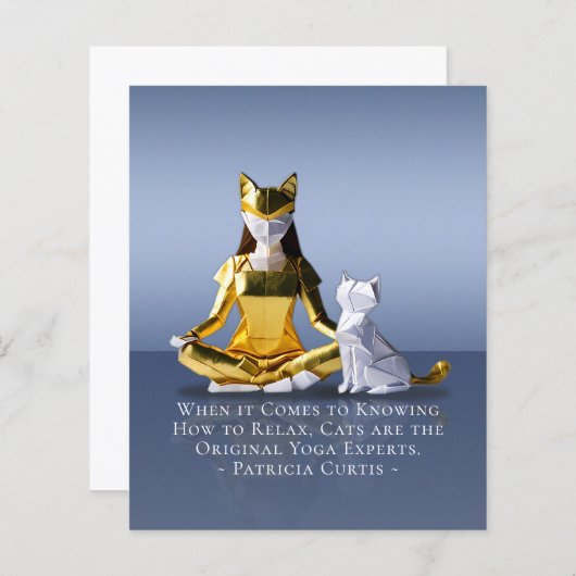 Origami Gold Foil Yoga Meditating Catoman and Cat (Voorkant / Achterkant)
