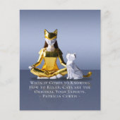 Origami Gold Foil Yoga Meditating Catoman and Cat (Voorkant)