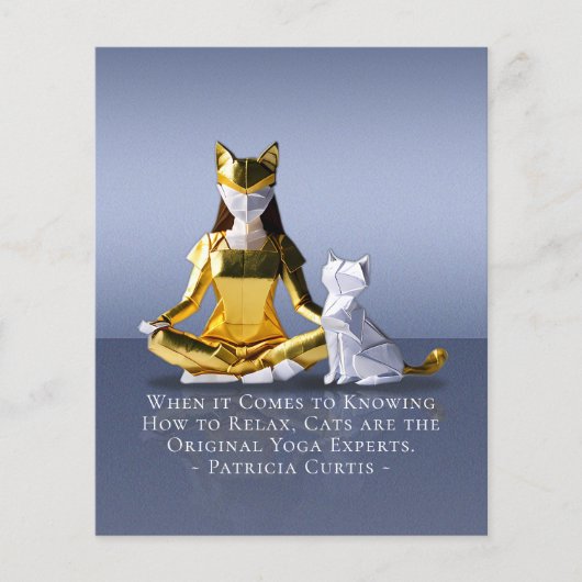 Origami Gold Foil Yoga Meditating Catoman and Cat (Voorkant)