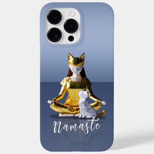 Origami Gold Foil Yoga Meditating Catoman and Cat Case-Mate iPhone Case (Achterkant)