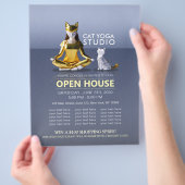 Origami Gold Foil Yoga Meditating Catoman and Cat Flyer (Hand)