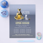 Origami Gold Foil Yoga Meditating Catoman and Cat Flyer (Enkel)
