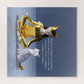 Origami Gold Foil Yoga Meditating Catoman and Cat Legpuzzel (Horizontaal)