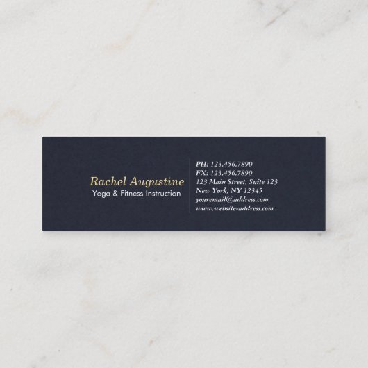 Origami Gold Foil Yoga Meditating Catoman and Cat Mini Visitekaartje (Achterkant)