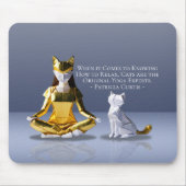 Origami Gold Foil Yoga Meditating Catoman and Cat Muismat (Voorkant)