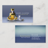 Origami Gold Foil Yoga Meditating Catoman and Cat Visitekaartje (Voorkant / Achterkant)