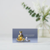 Origami Gold Foil Yoga Meditating Catoman and Cat Visitekaartje (Staand voorkant)
