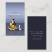 Origami Gold Foil Yoga Meditating Catoman and Cat Visitekaartje (Voorkant / Achterkant)