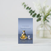 Origami Gold Foil Yoga Meditating Catoman and Cat Visitekaartje (Staand voorkant)