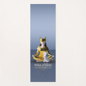 Origami Gold Foil Yoga Meditating Catoman and Cat Yogamat (Voorkant)