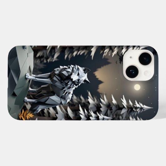 Origami Gray Wolf Case-Mate iPhone Case (Achterkant (horizontaal))