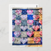 ORIGAMI-HARTS EN PATCHWORK-QUILT BRIEFKAART (Voorkant / Achterkant)