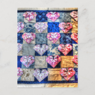 ORIGAMI-HARTS EN PATCHWORK-QUILT BRIEFKAART