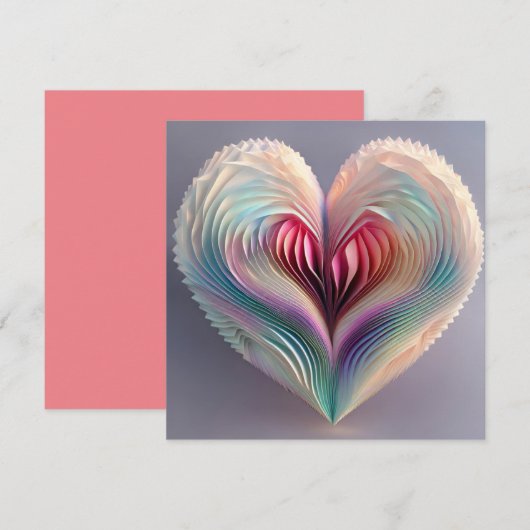 Origami Heart Feestdagenkaart (Voorkant / Achterkant)