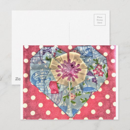 ORIGAMI HEART JAPANESE ART BRIEFKAART (Voorkant / Achterkant)