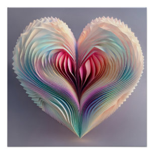 Origami Heart Perfect Poster