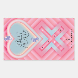 Origami Heart X Sweet Hearts Rechthoekige Sticker