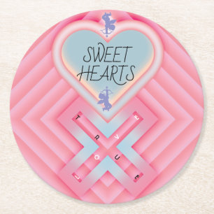 Origami Heart X Sweet Hearts Ronde Kartonnen Onderzetter