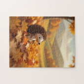 Origami Hedgehog Fun Seizoensgebonden Herfst Legpuzzel (Horizontaal)