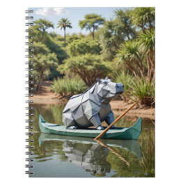 Origami Hippo On a Canoe Notitieboek