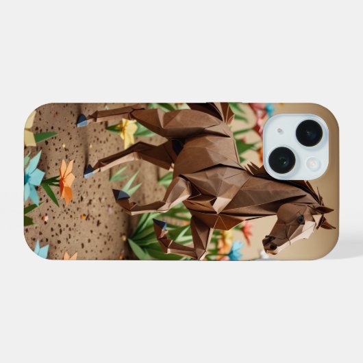 Origami Horse iPhone Case iPhone 15 Case (Achterkant horizontaal)