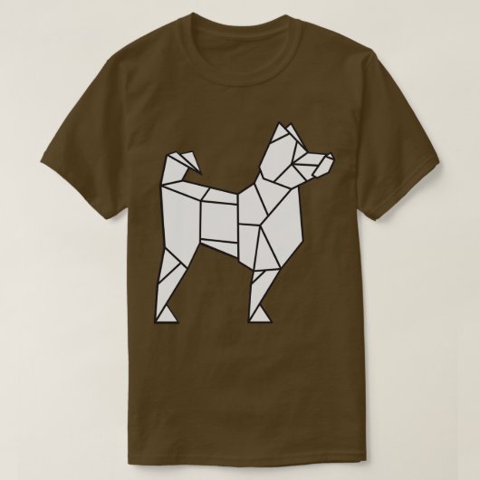 Origami Husky Origami Dog Japanse papierkunst T-shirt (Design voorkant)