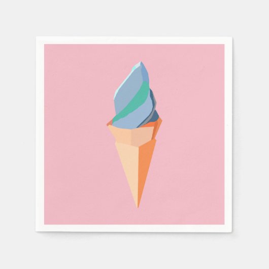 origami Ice Cream papieren servetten (Voorkant)