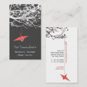 Origami Japans rood papier kruipen Silhouette Tree Visitekaartje (Voorkant / Achterkant)