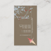 Origami Japans rood papier kruipen Silhouette Tree Visitekaartje (Achterkant)