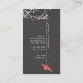 Origami Japans rood papier kruipen Silhouette Tree Visitekaartje (Achterkant)