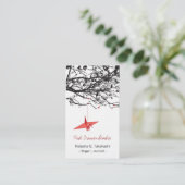 Origami Japans rood papier kruipen Silhouette Tree Visitekaartje (Staand voorkant)