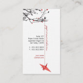 Origami Japans rood papier kruipen Silhouette Tree Visitekaartje (Achterkant)