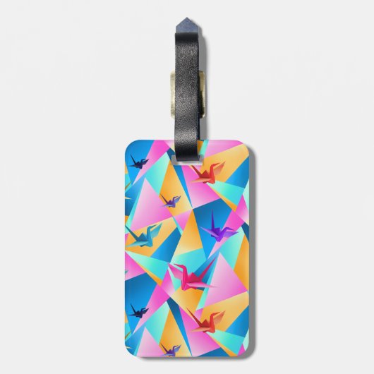 Origami Kaleidoscoop Bagagelabel (Achterkant verticaal)