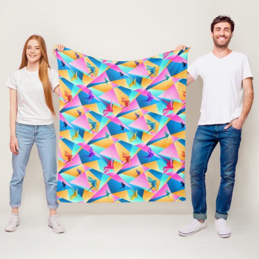 Origami Kaleidoscoop Fleece Deken (In situ)
