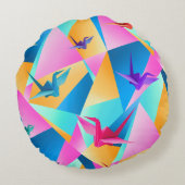 Origami Kaleidoscoop Rond Kussen (Achterkant)