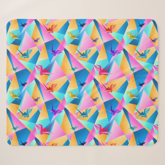 Origami Kaleidoscoop Sherpa Deken (Voorkant (horizontaal))
