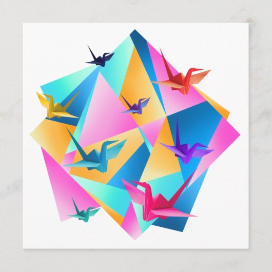 Origami Kaleidoscoop Sticker Kaart (Voorkant)