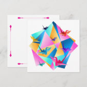 Origami Kaleidoscoop Uitnodiging (Voorkant / Achterkant)