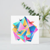 Origami Kaleidoscoop Uitnodiging (Staand voorkant)