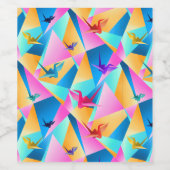 Origami Kaleidoscoop Wijn Etiket (Enkel label)