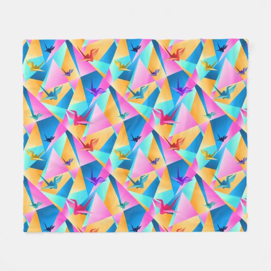 Origami Kaleidoscope Fleece Deken (Voorkant (Horizontaal))