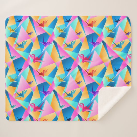 Origami Kaleidoscope Sherpa Deken (Voorkant (horizontaal))