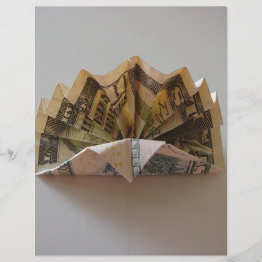 Origami kalkoenfolder van een dollar flyer (Voorkant)