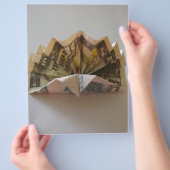 Origami kalkoenfolder van een dollar flyer (Hand)