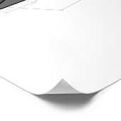 Origami Katze die sich streckt Poster (Hoek)